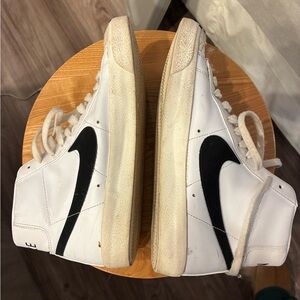 Nike White and Black High-Top Sneakers